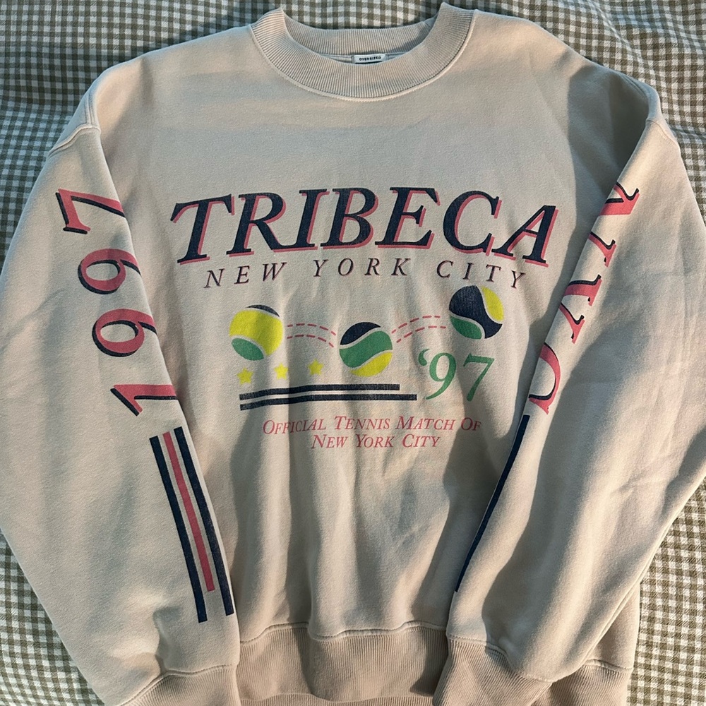 Abercrombie & Fitch Cream Crewneck Sweater OVERSIZED